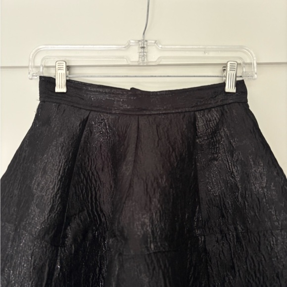 H&M Black Jacquard A-Line Midi Skirt Textured Full Elegant Evening Wear Sz 2 - Picture 10 of 13